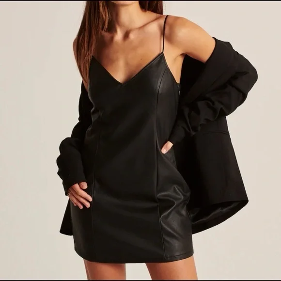 SOLD - Abercrombie Vegan Leather Mini Dress - Picture 1 of 4